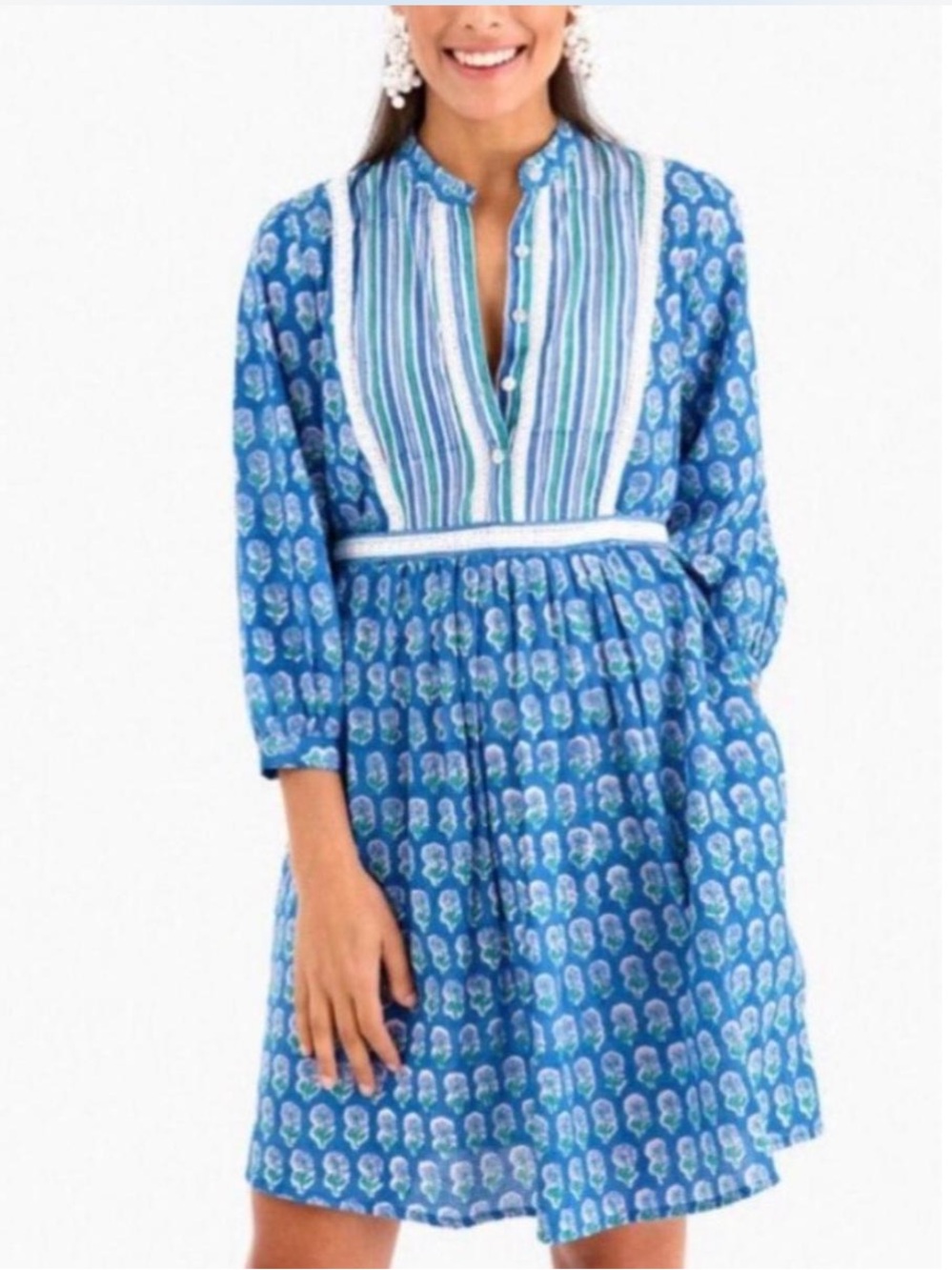 Pink City‎ Prints Women's Handmade Jaipur Prairie Tie Waist Peasant Tunic Dress